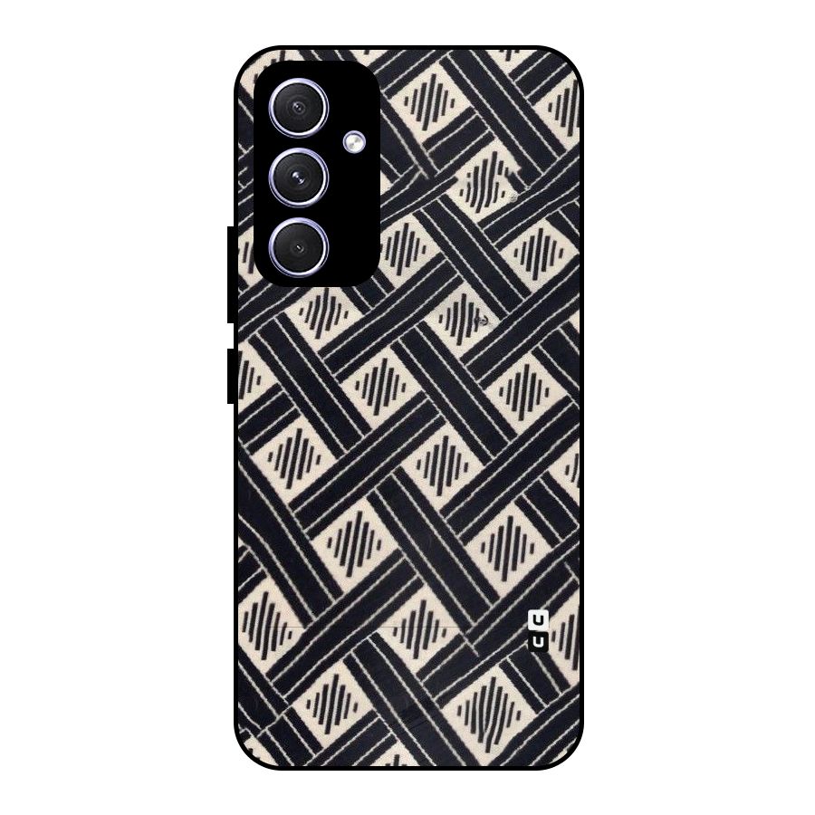 Black Beige Criscros Metal Back Case for Galaxy A54