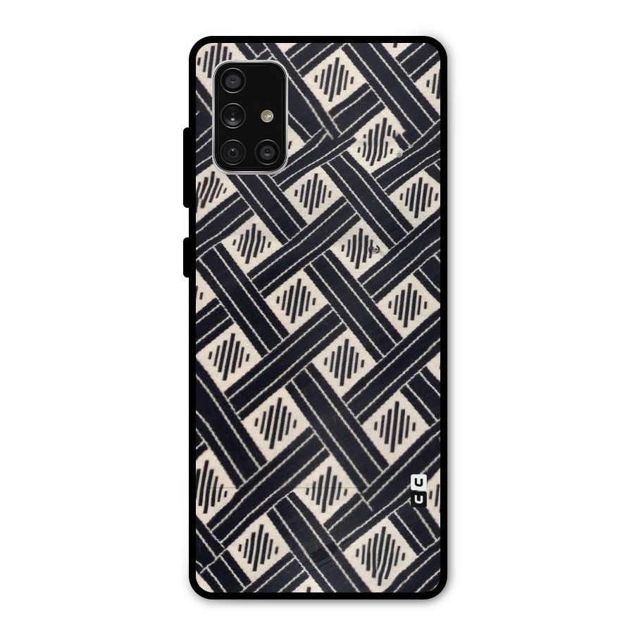 Black Beige Criscros Metal Back Case for Galaxy A71