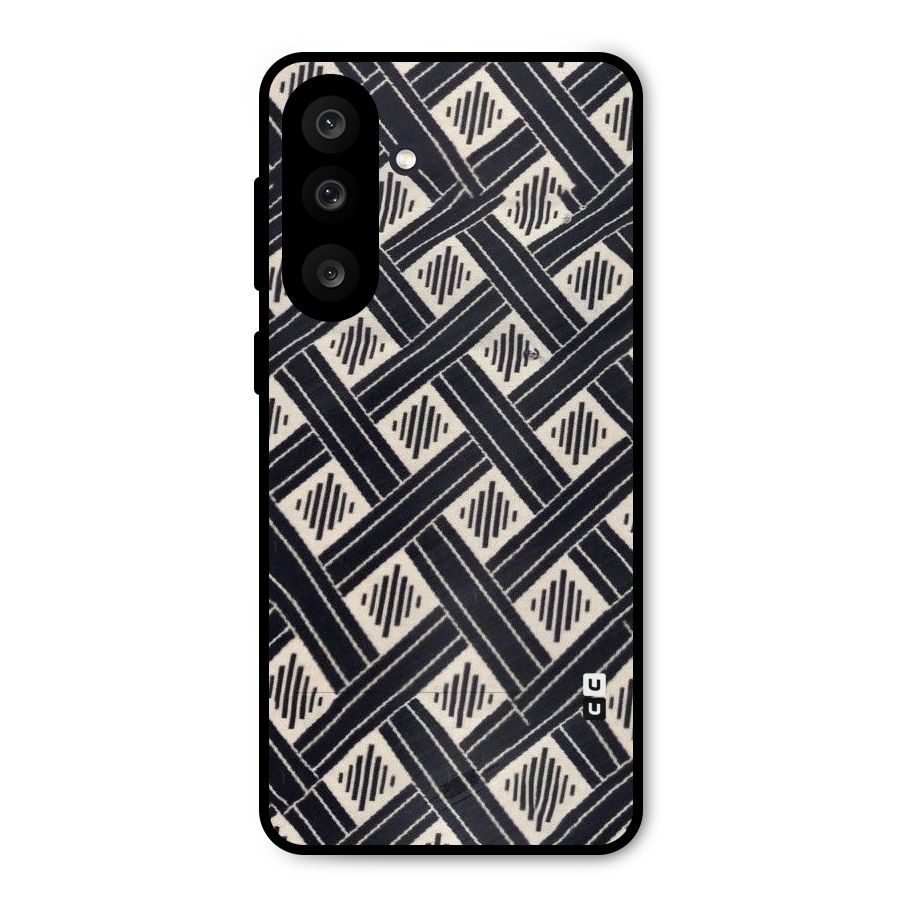 Black Beige Criscros Metal Back Case for Galaxy F56