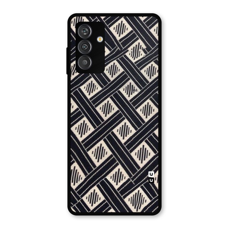Black Beige Criscros Metal Back Case for Galaxy M13