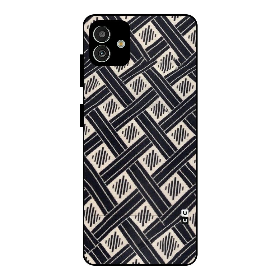 Black Beige Criscros Metal Back Case for Galaxy M13 5G