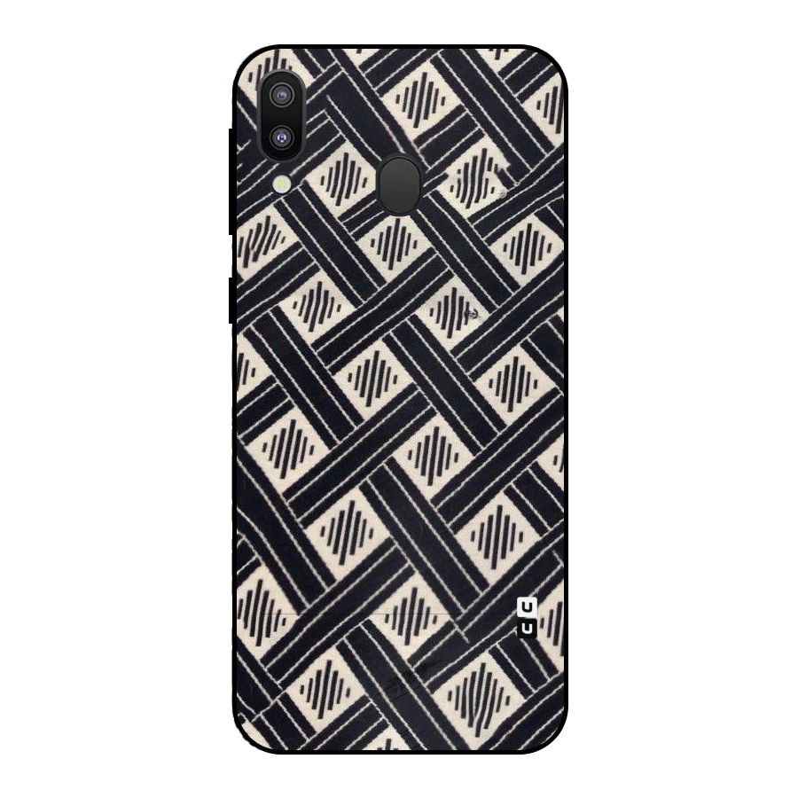 Black Beige Criscros Metal Back Case for Galaxy M20