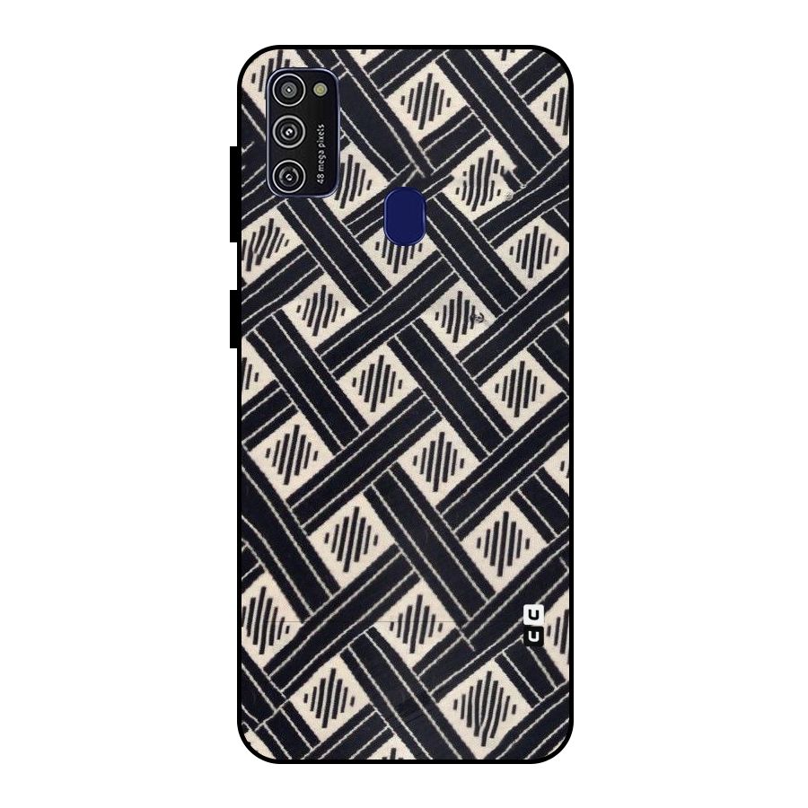 Black Beige Criscros Metal Back Case for Galaxy M30s