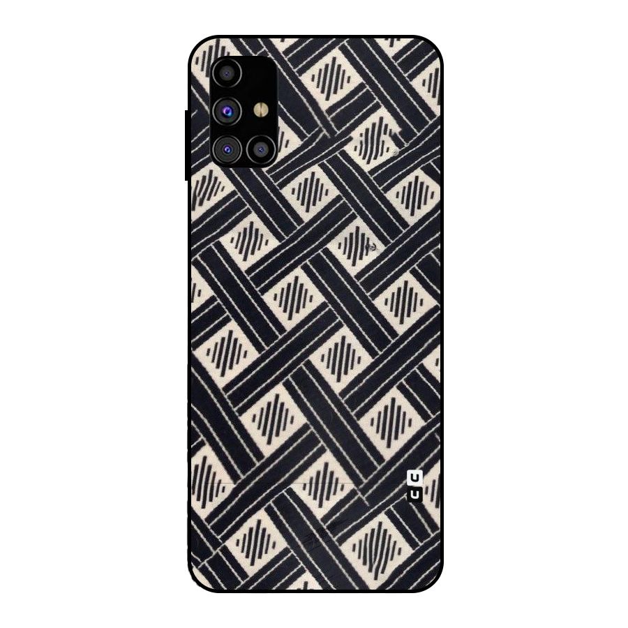 Black Beige Criscros Metal Back Case for Galaxy M31s