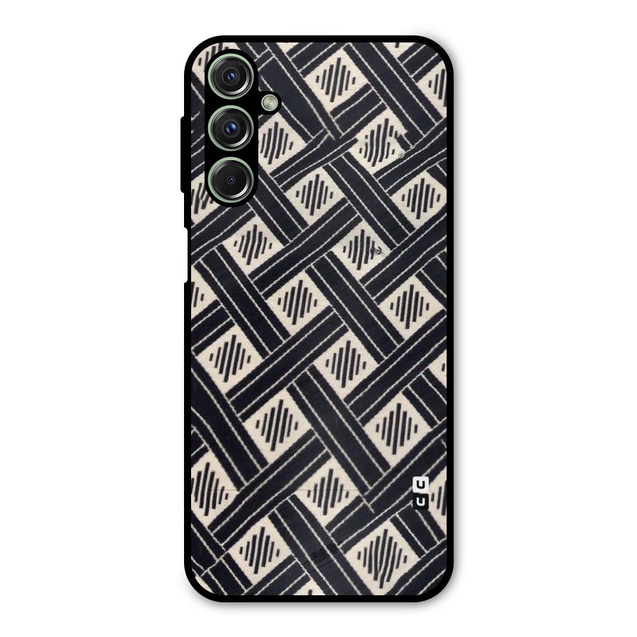 Black Beige Criscros Metal Back Case for Galaxy M34