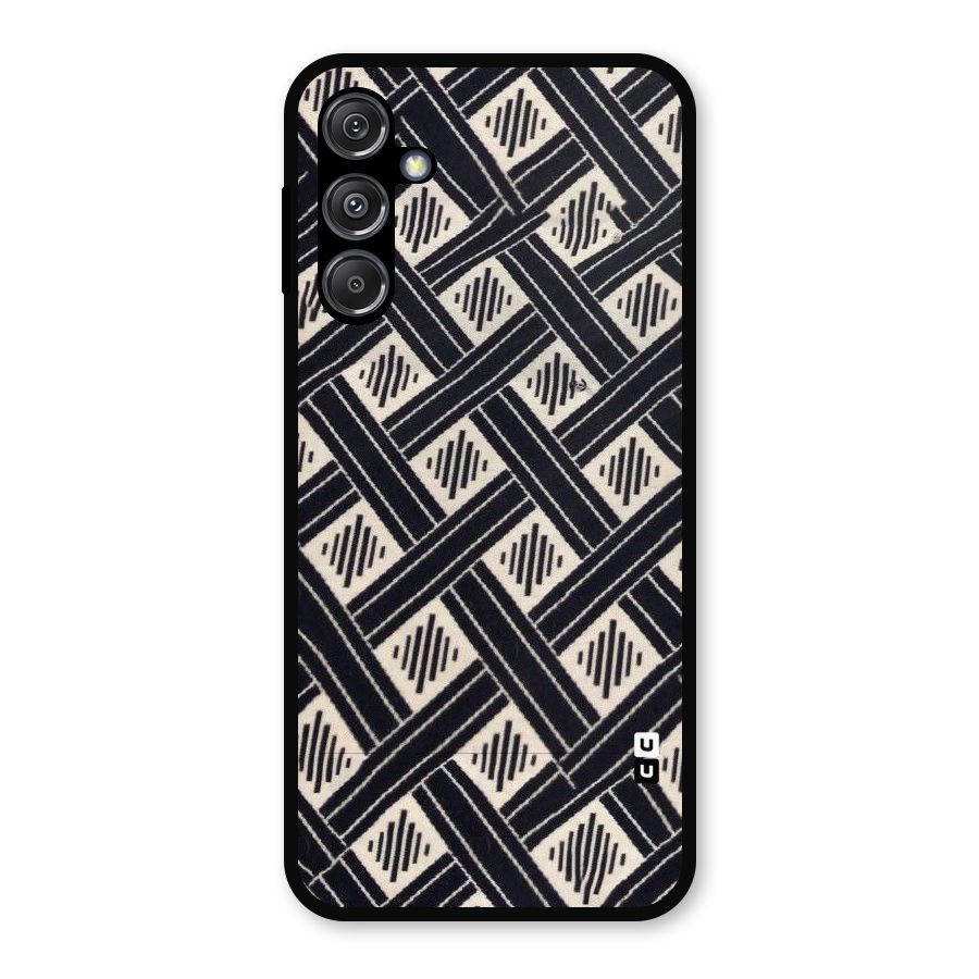 Black Beige Criscros Metal Back Case for Galaxy M34 5G