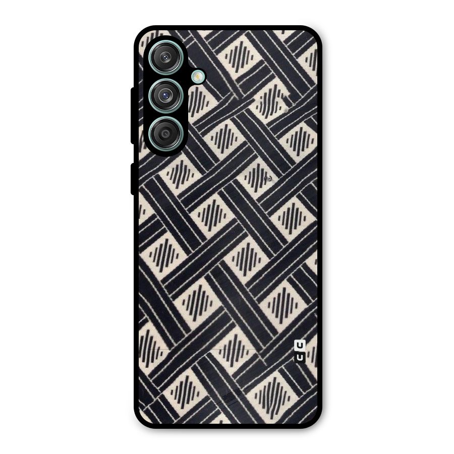 Black Beige Criscros Metal Back Case for Galaxy M55 5G