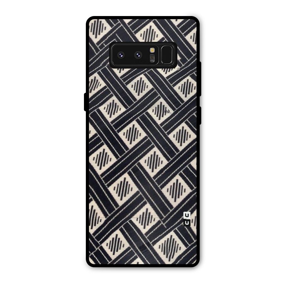 Black Beige Criscros Metal Back Case for Galaxy Note 8