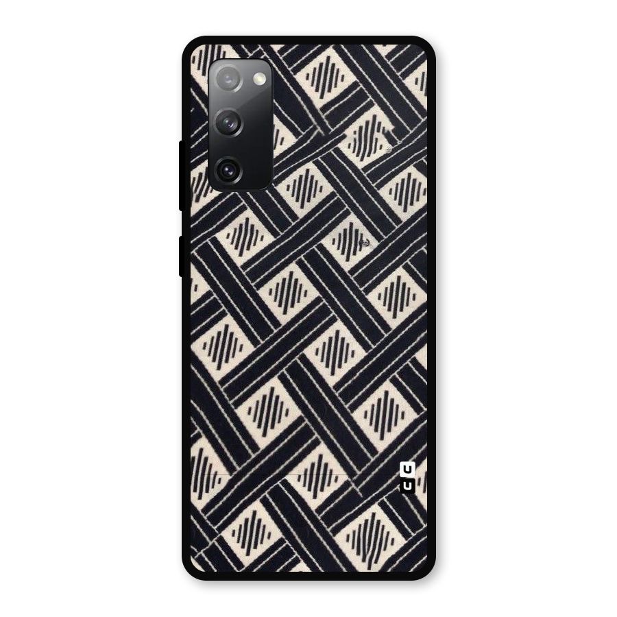 Black Beige Criscros Metal Back Case for Galaxy S20 FE 5G
