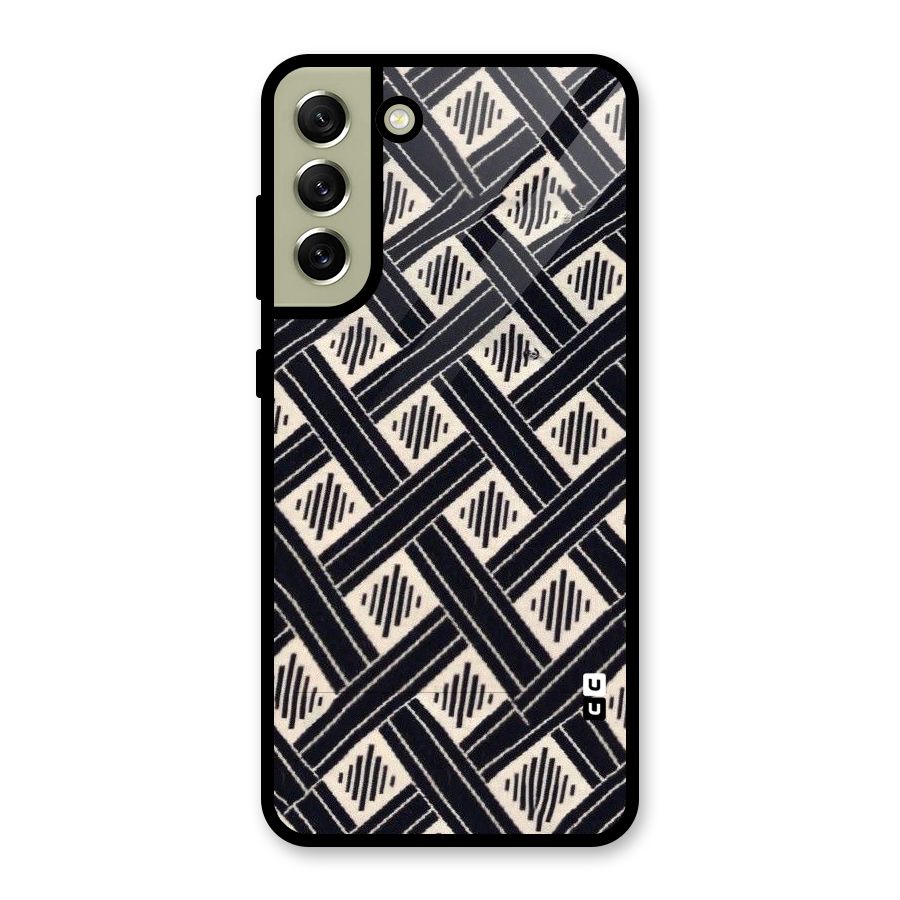 Black Beige Criscros Metal Back Case for Galaxy S21 FE 5G (2023)