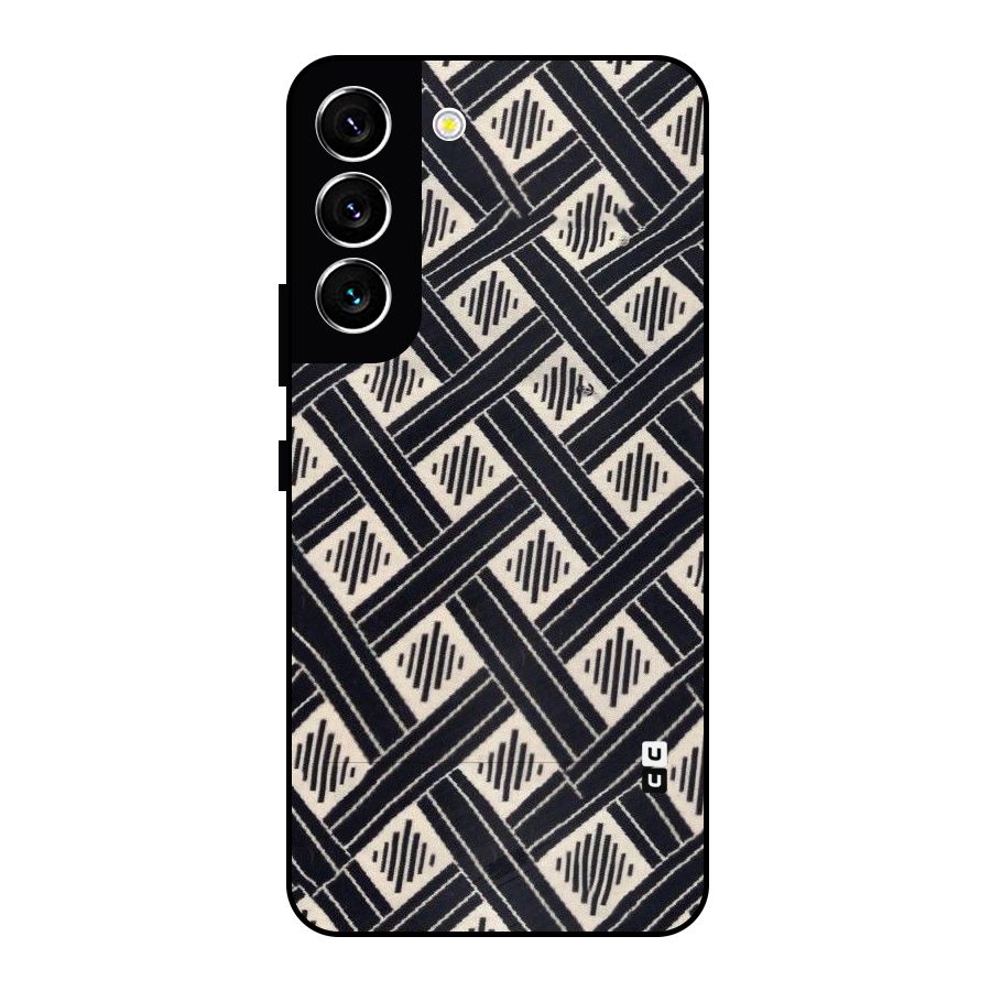 Black Beige Criscros Metal Back Case for Galaxy S22 5G