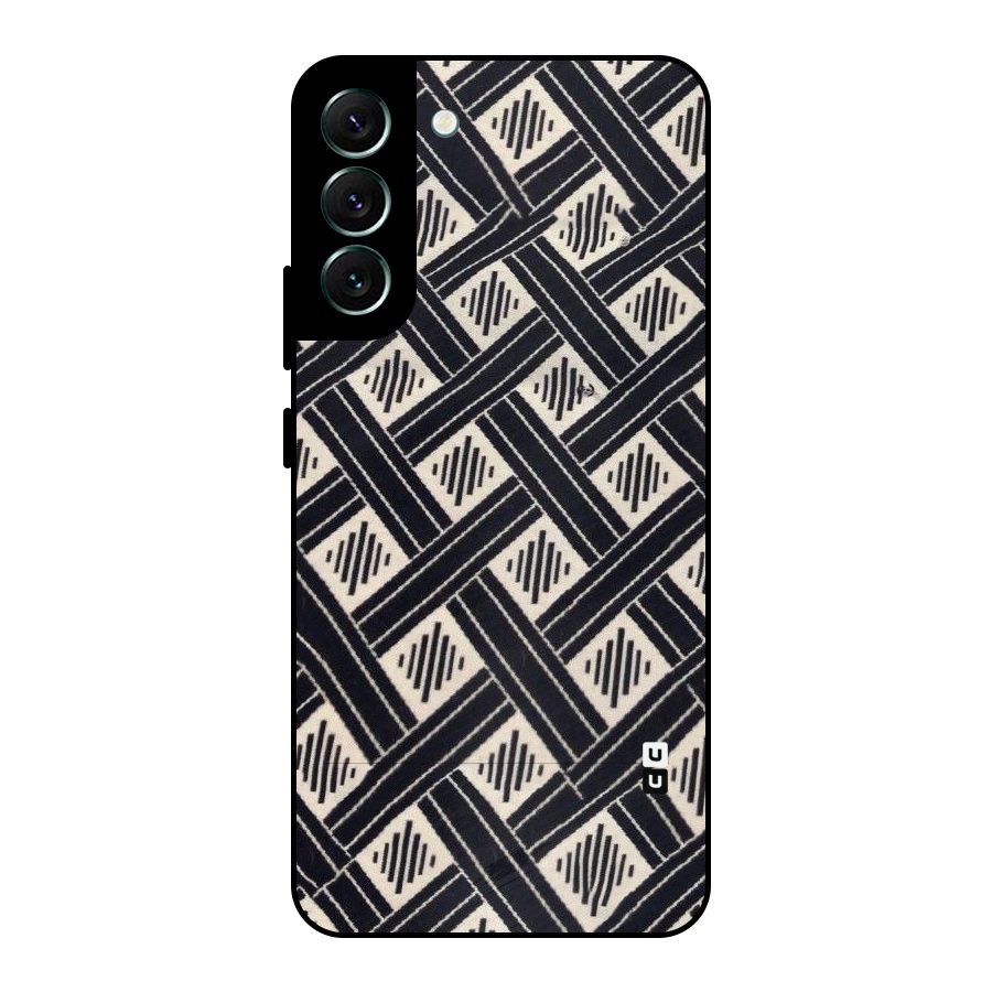 Black Beige Criscros Metal Back Case for Galaxy S22 Plus 5G