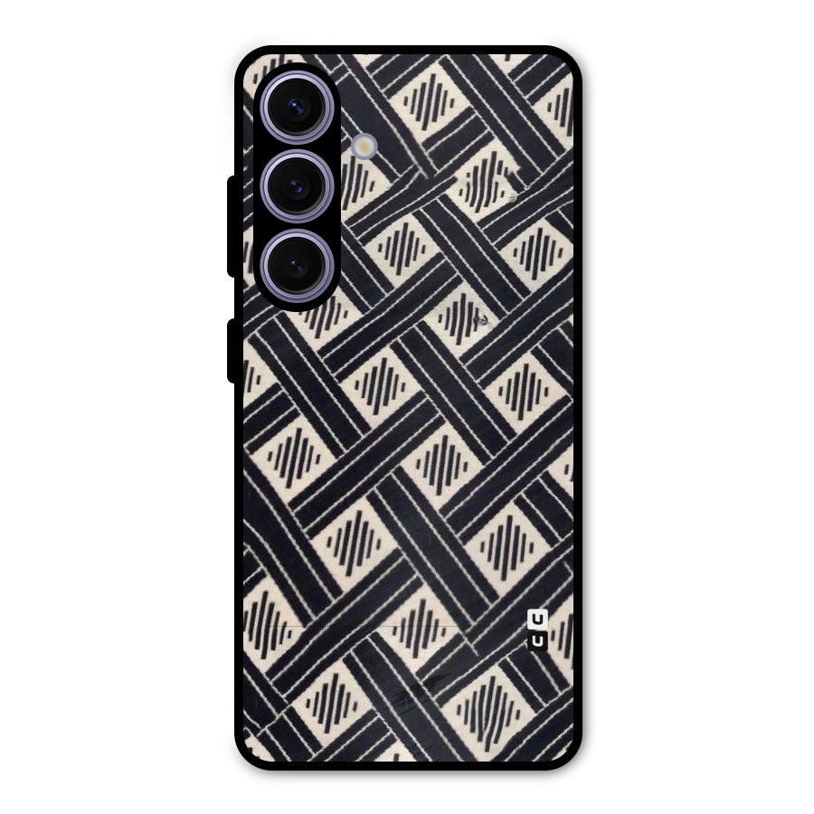 Black Beige Criscros Metal Back Case for Galaxy S24