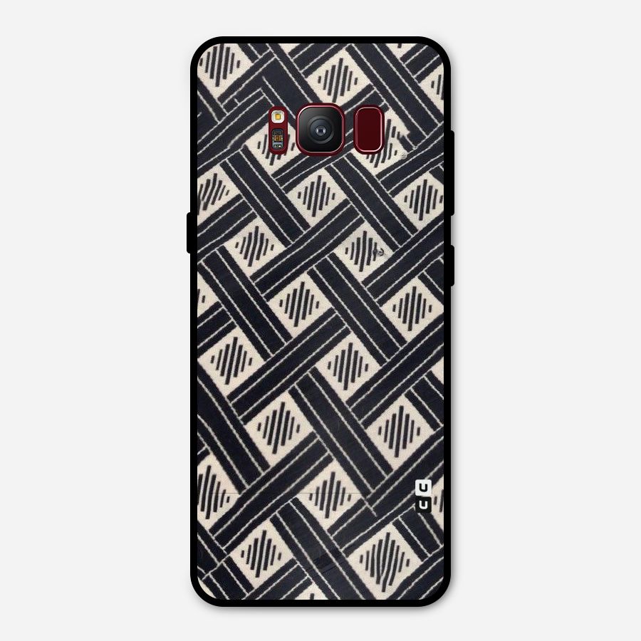 Black Beige Criscros Metal Back Case for Galaxy S8