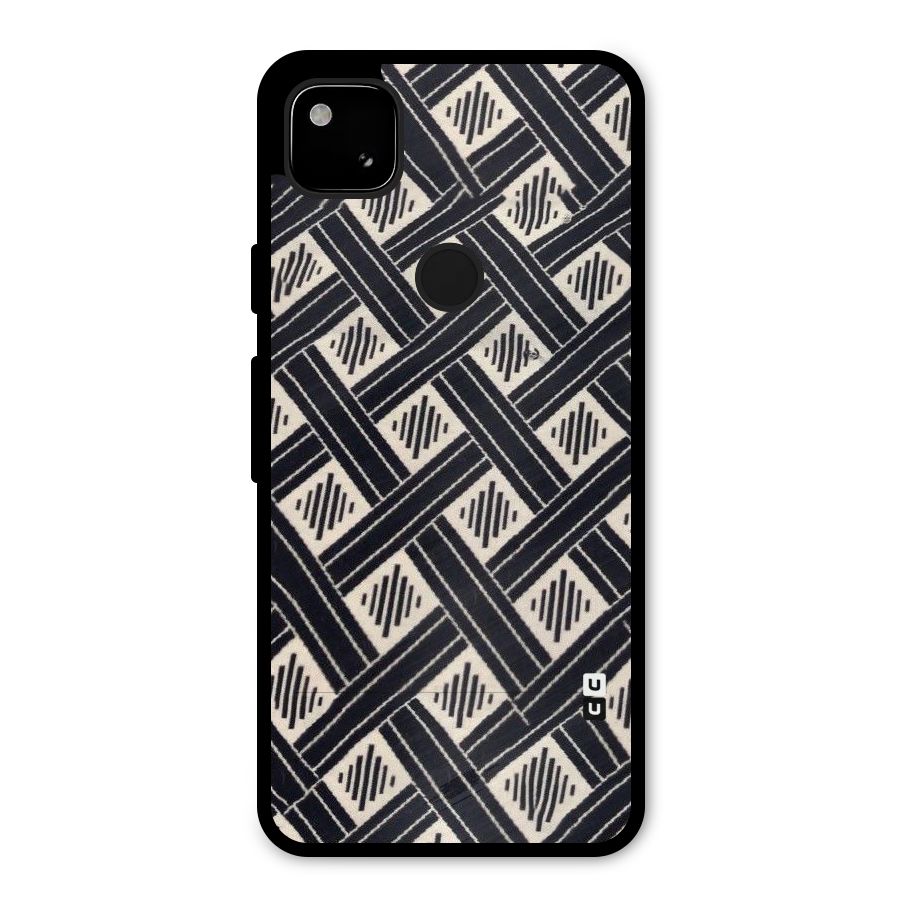 Black Beige Criscros Metal Back Case for Google Pixel 4a