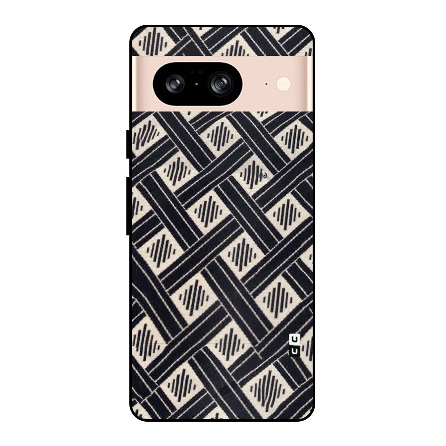 Black Beige Criscros Metal Back Case for Google Pixel 8