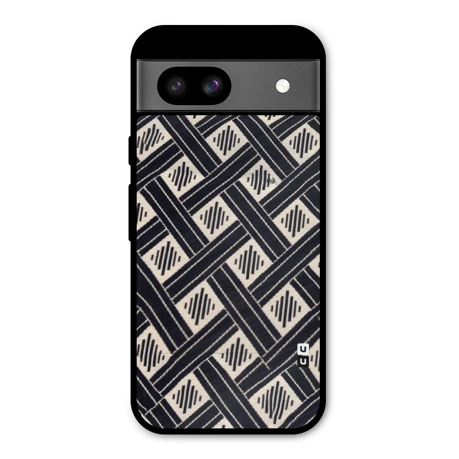 Black Beige Criscros Metal Back Case for Google Pixel 8a