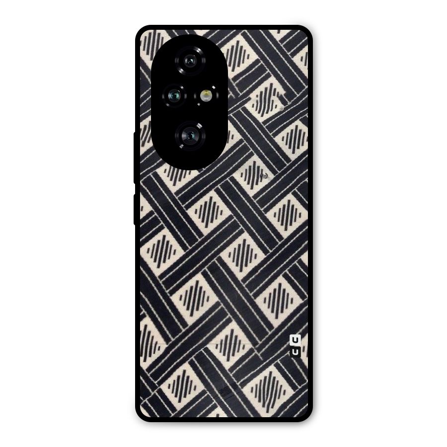 Black Beige Criscros Metal Back Case for Honor 200 Pro