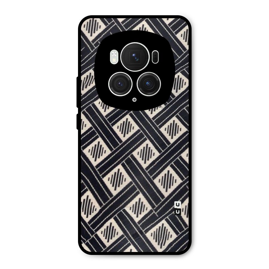 Black Beige Criscros Metal Back Case for Honor Magic6 Pro