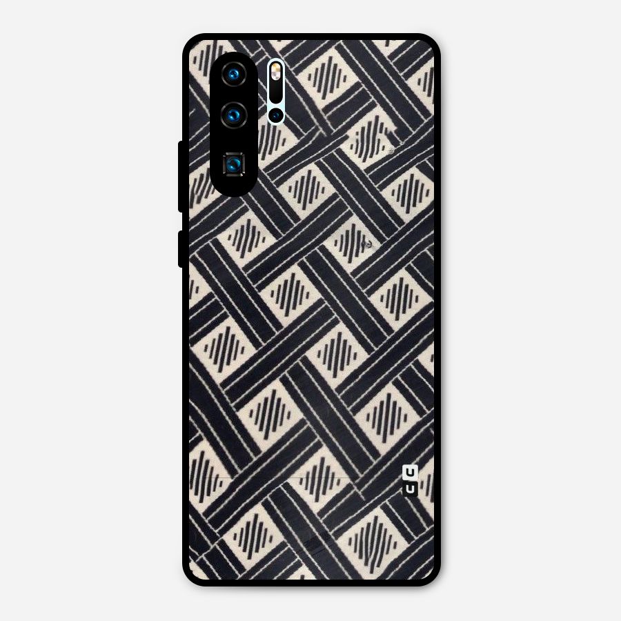 Black Beige Criscros Metal Back Case for Huawei P30 Pro