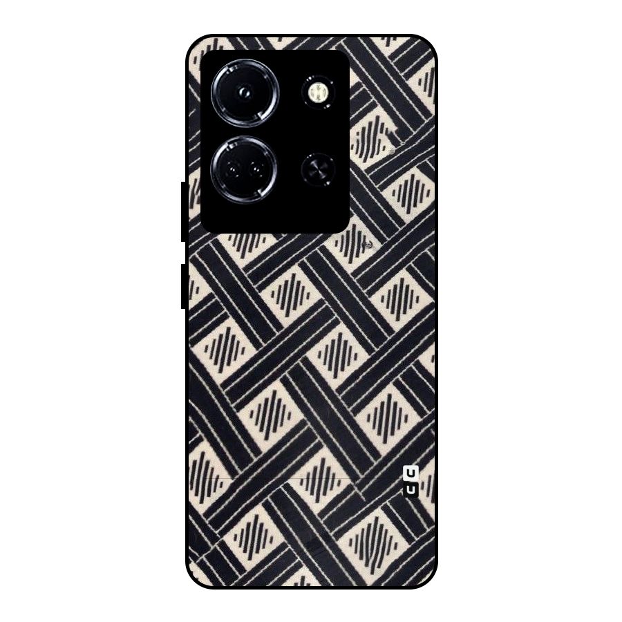 Black Beige Criscros Metal Back Case for Infinix Note 30 5G