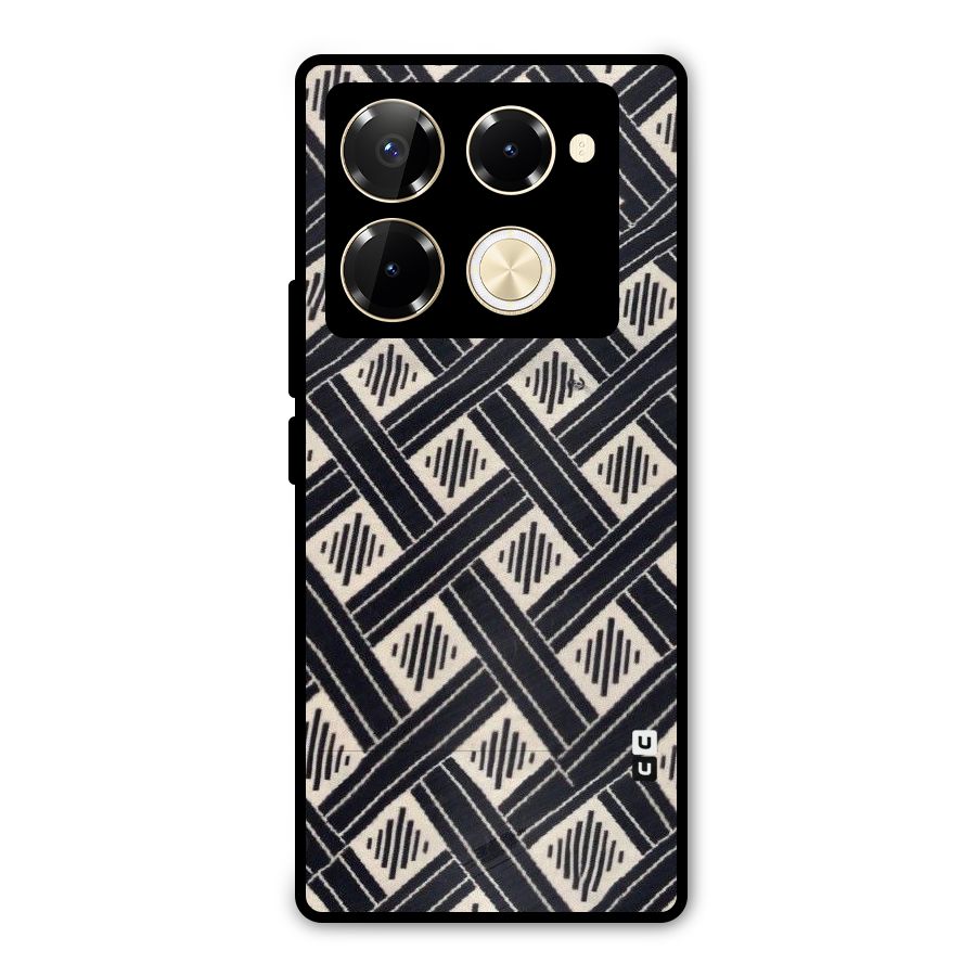 Black Beige Criscros Metal Back Case for Infinix Note 40 Pro