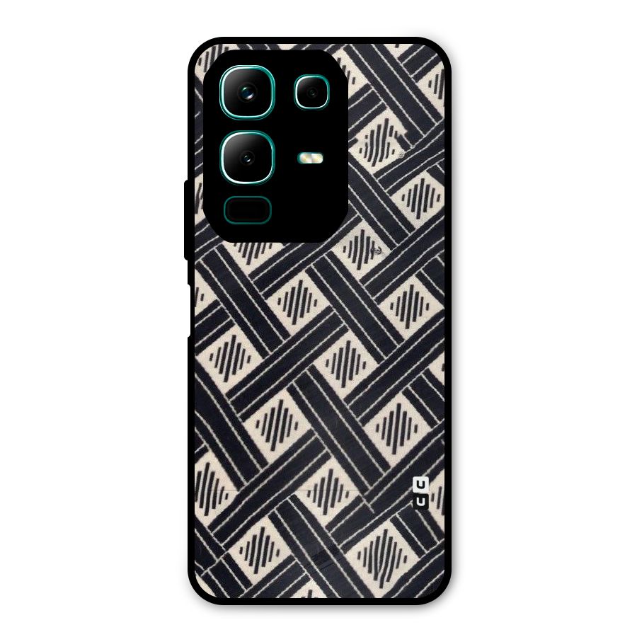 Black Beige Criscros Metal Back Case for Infinix Note 50x