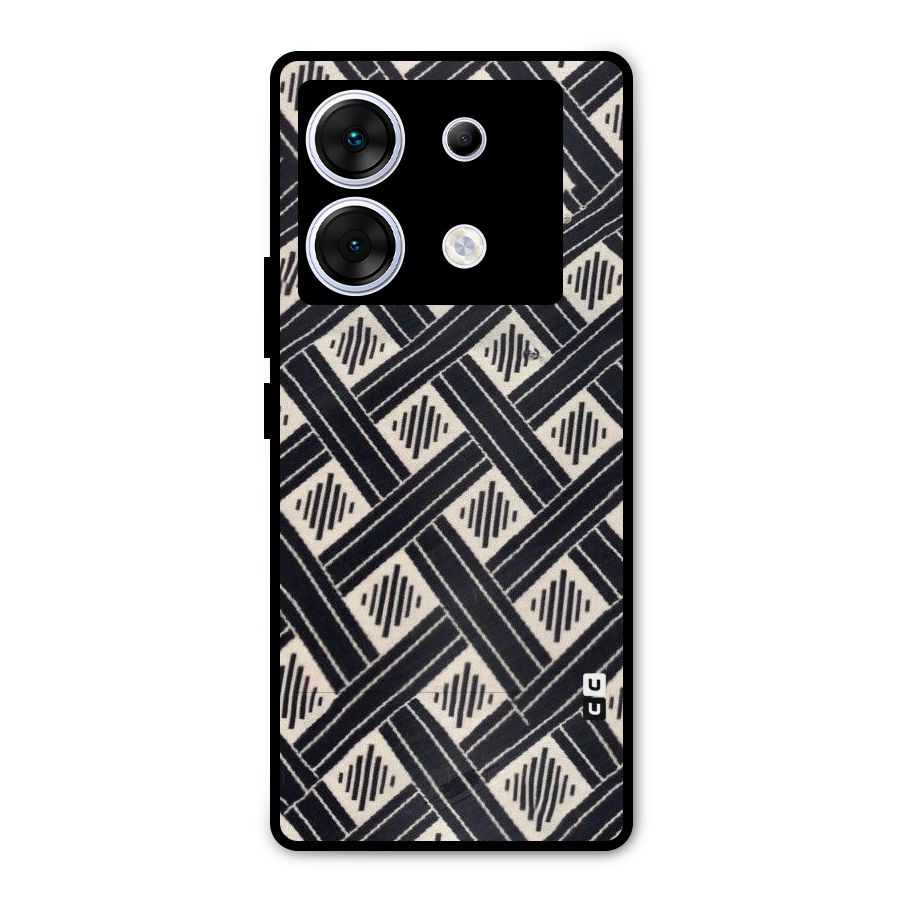 Black Beige Criscros Metal Back Case for Infinix Zero 30 5G