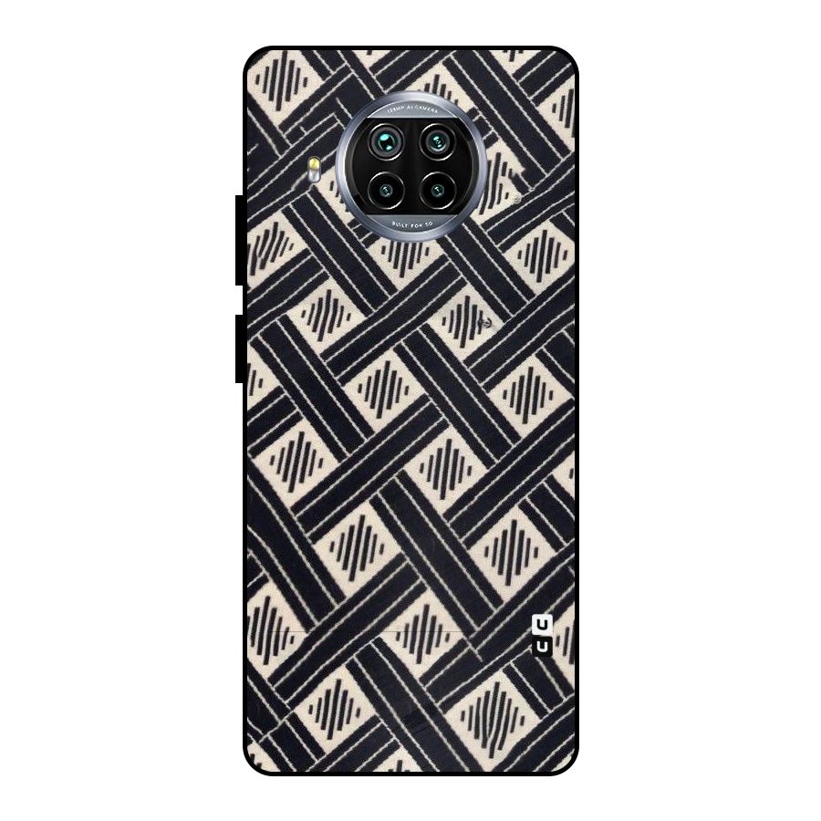 Black Beige Criscros Metal Back Case for Mi 10i