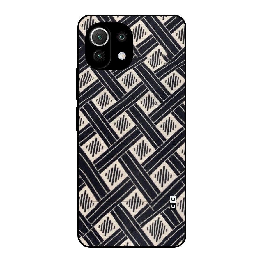 Black Beige Criscros Metal Back Case for Mi 11 Lite