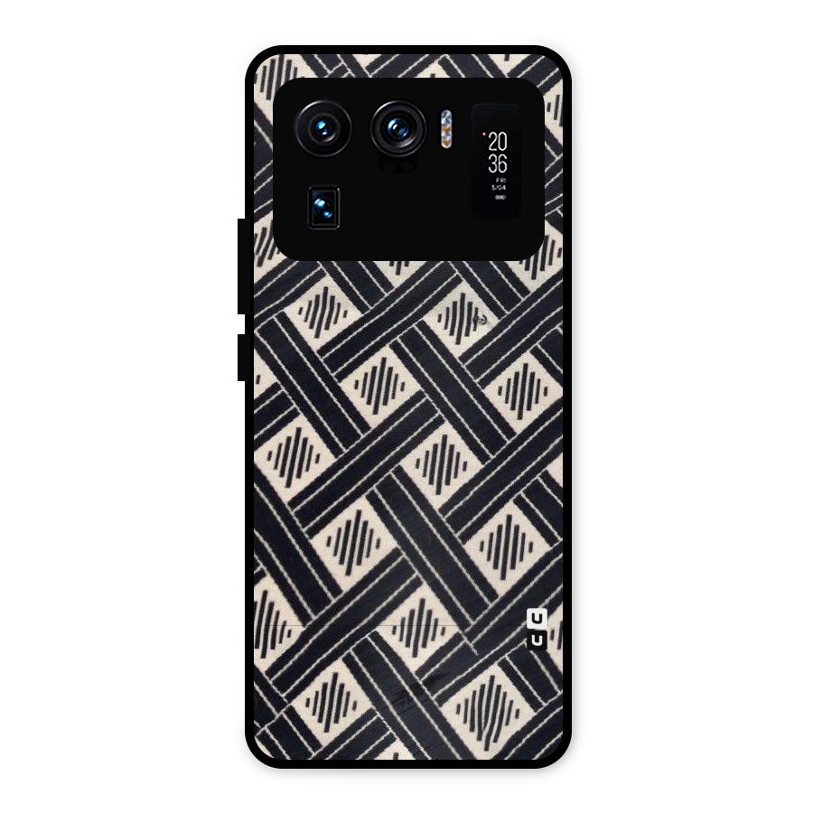 Black Beige Criscros Metal Back Case for Mi 11 Ultra