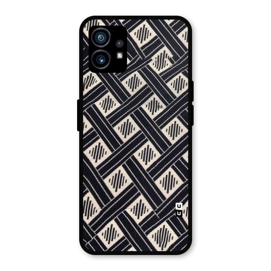 Black Beige Criscros Metal Back Case for Nothing Phone 1