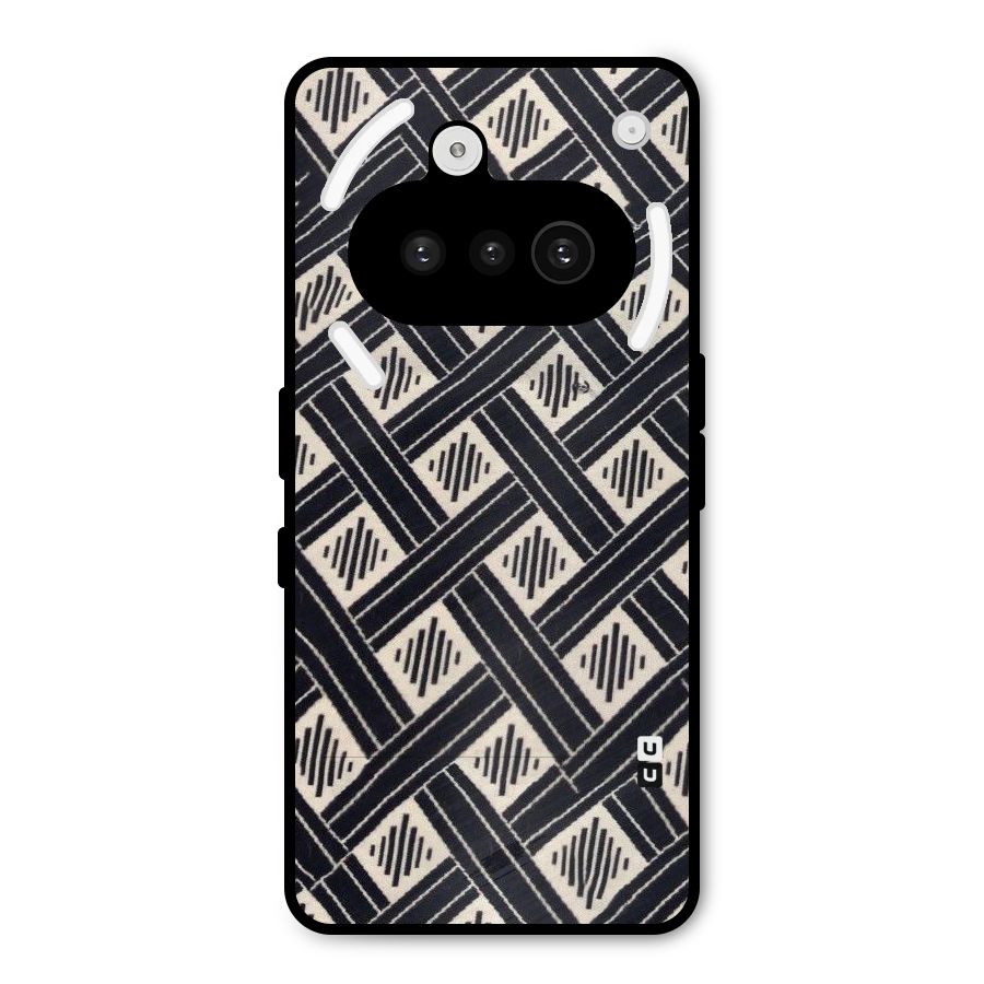Black Beige Criscros Metal Back Case for Nothing Phone 3a