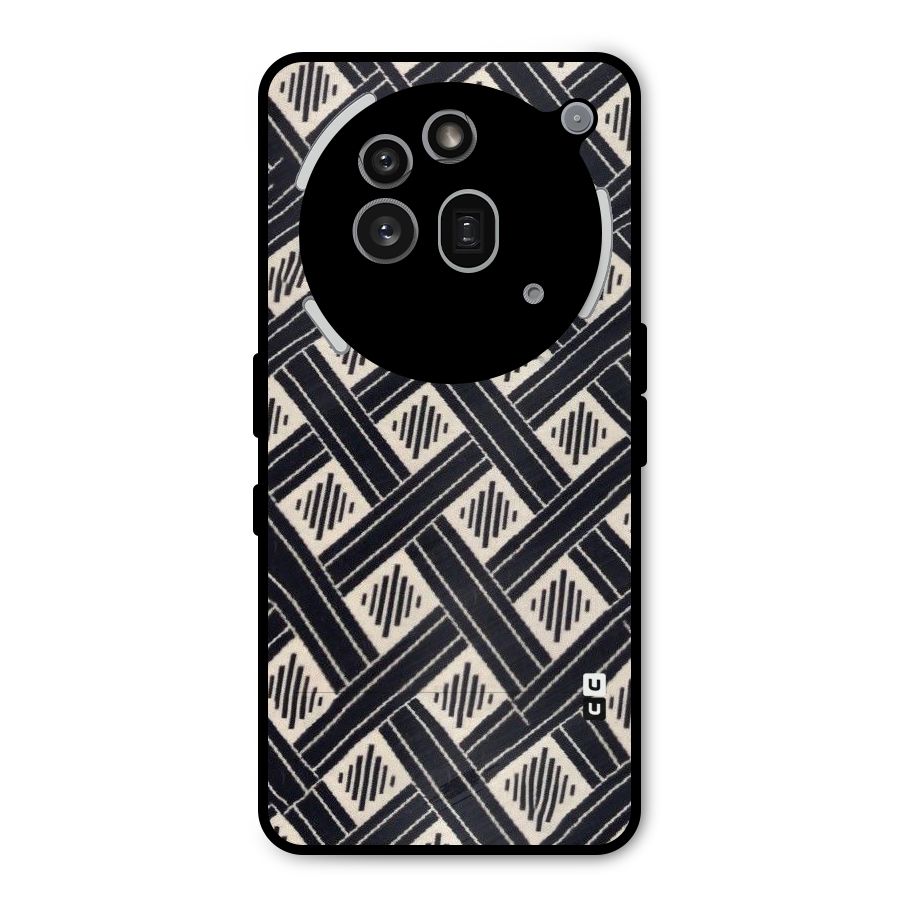 Black Beige Criscros Metal Back Case for Nothing Phone 3a Pro