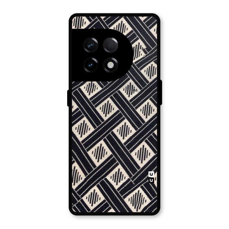 Black Beige Criscros Metal Back Case for OnePlus 11R