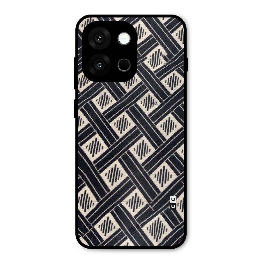 Black Beige Criscros Metal Back Case for OnePlus 13s