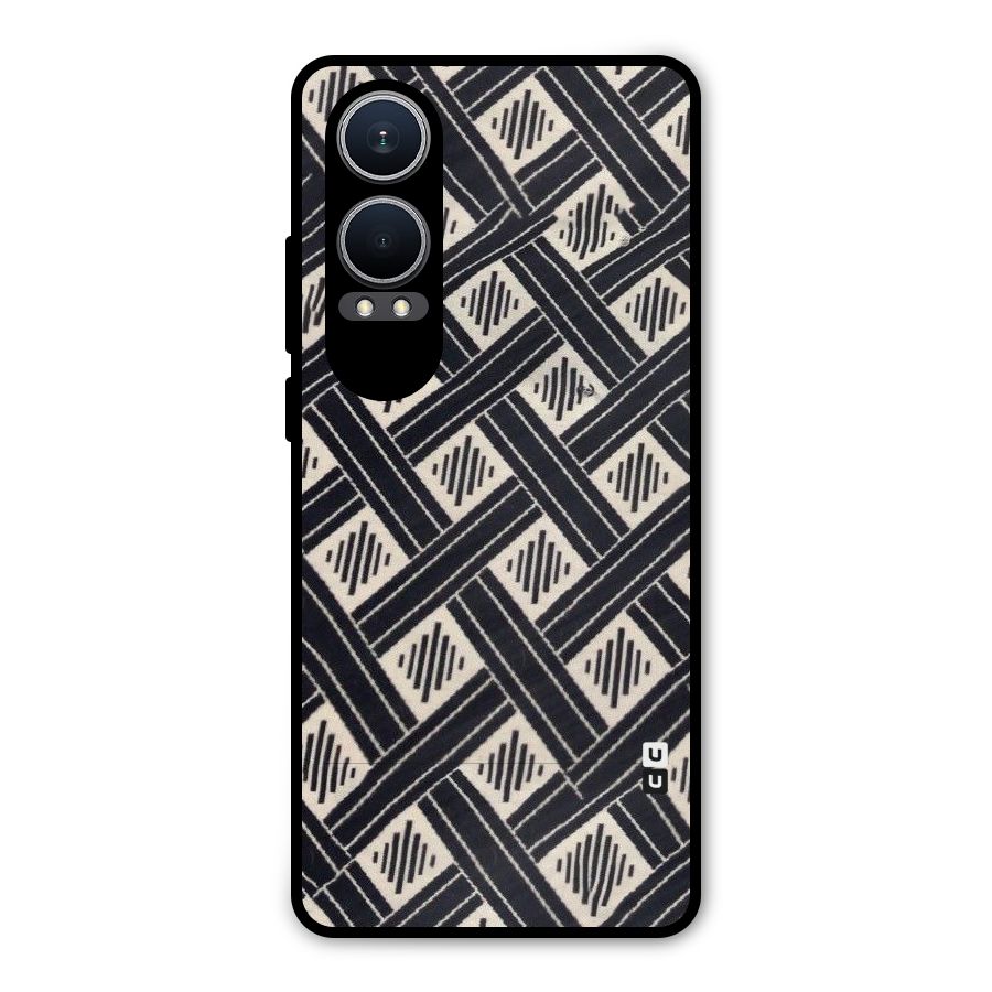 Black Beige Criscros Metal Back Case for OnePlus Nord CE4 Lite