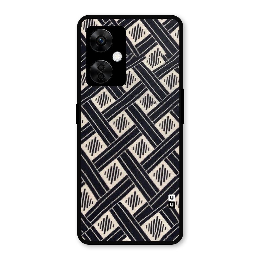 Black Beige Criscros Metal Back Case for OnePlus Nord CE 3 Lite