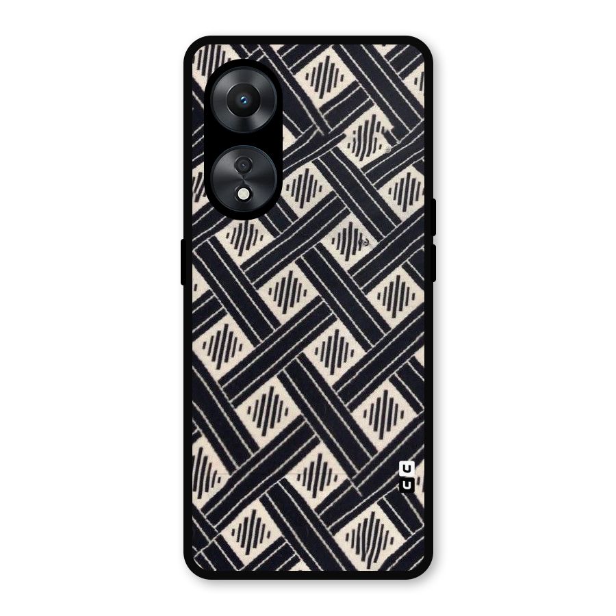 Black Beige Criscros Metal Back Case for Oppo A78