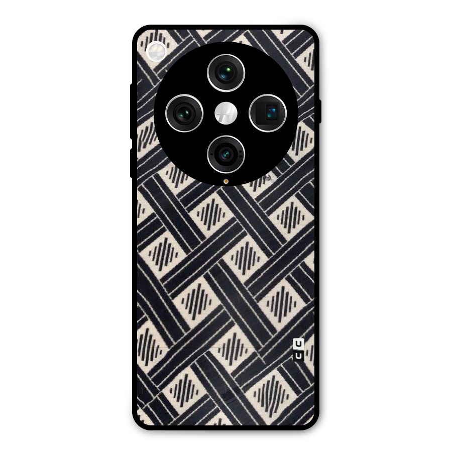 Black Beige Criscros Metal Back Case for Oppo Find X8 Pro