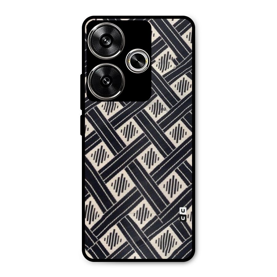 Black Beige Criscros Metal Back Case for Poco F6