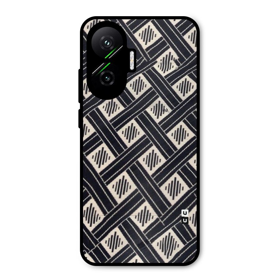 Black Beige Criscros Metal Back Case for Poco F7