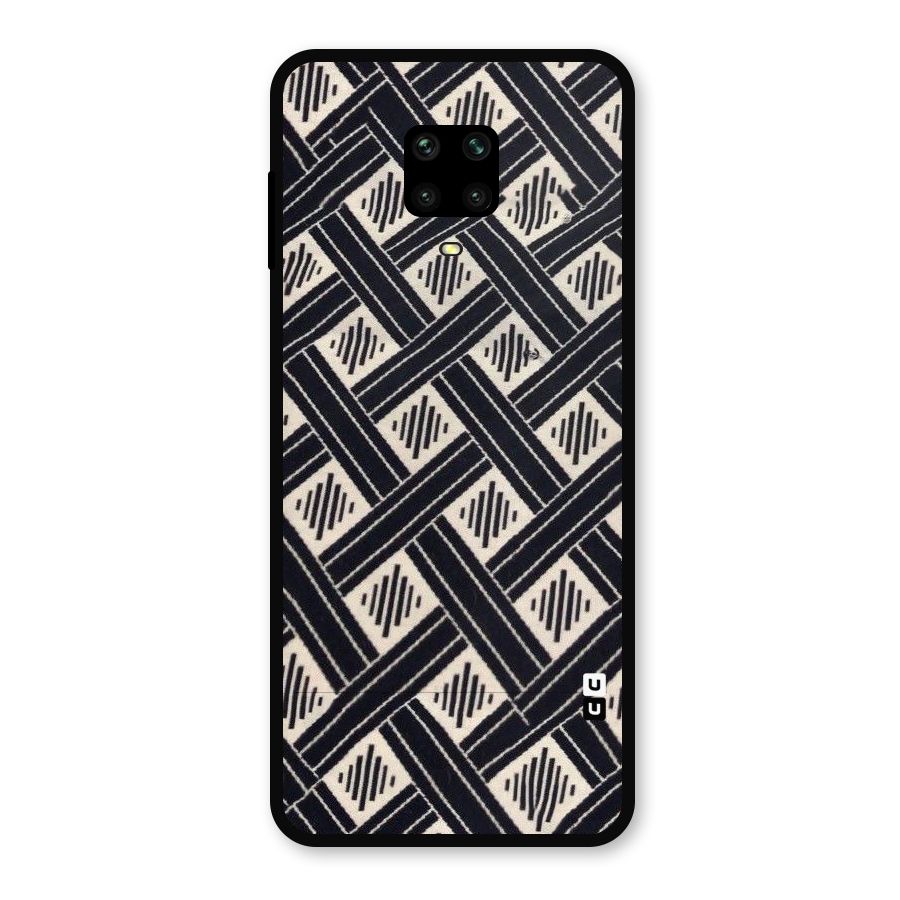 Black Beige Criscros Metal Back Case for Poco M2