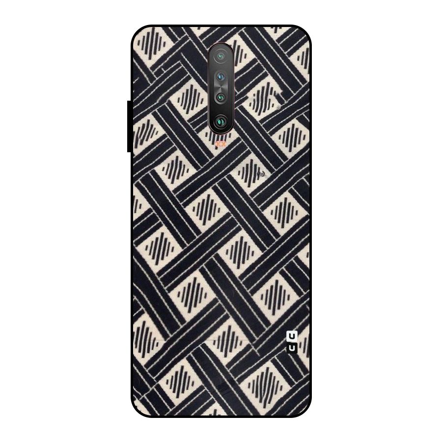 Black Beige Criscros Metal Back Case for Poco X2
