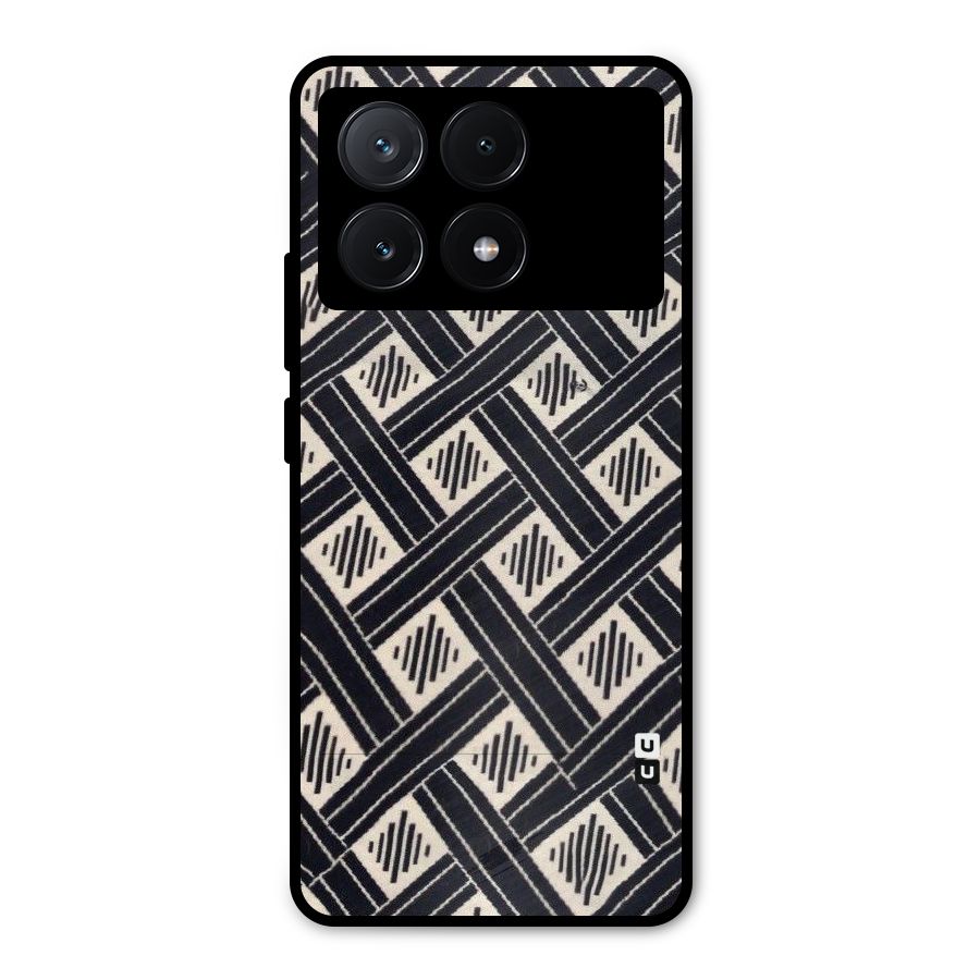 Black Beige Criscros Metal Back Case for Poco X6 Pro
