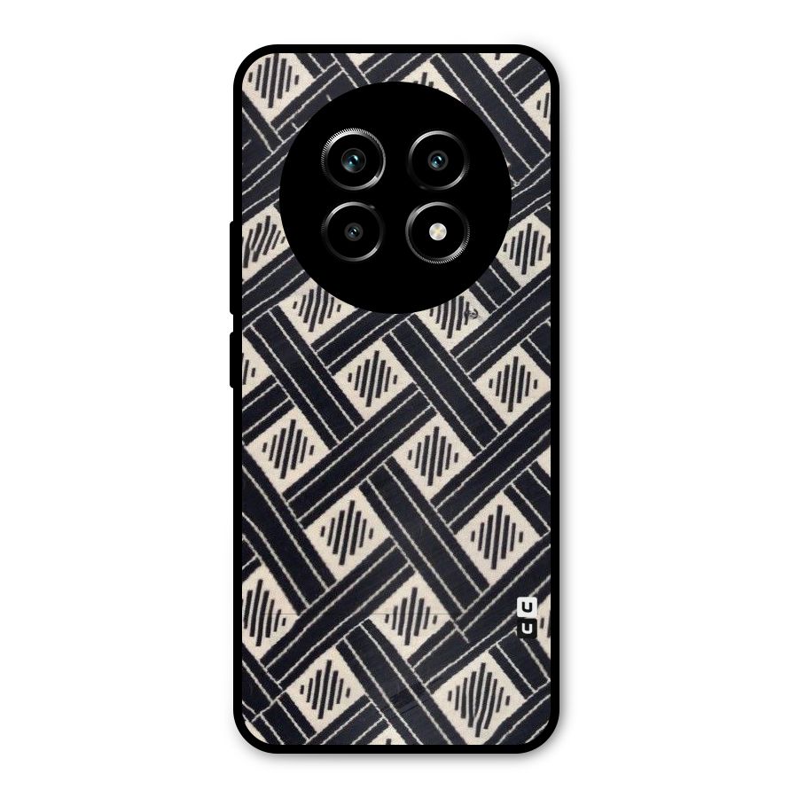 Black Beige Criscros Metal Back Case for Realme 13 Pro