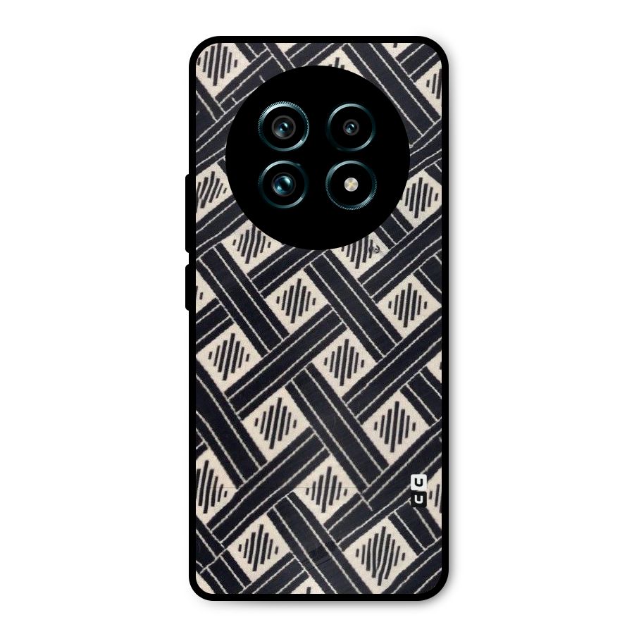 Black Beige Criscros Metal Back Case for Realme 13 Pro Plus