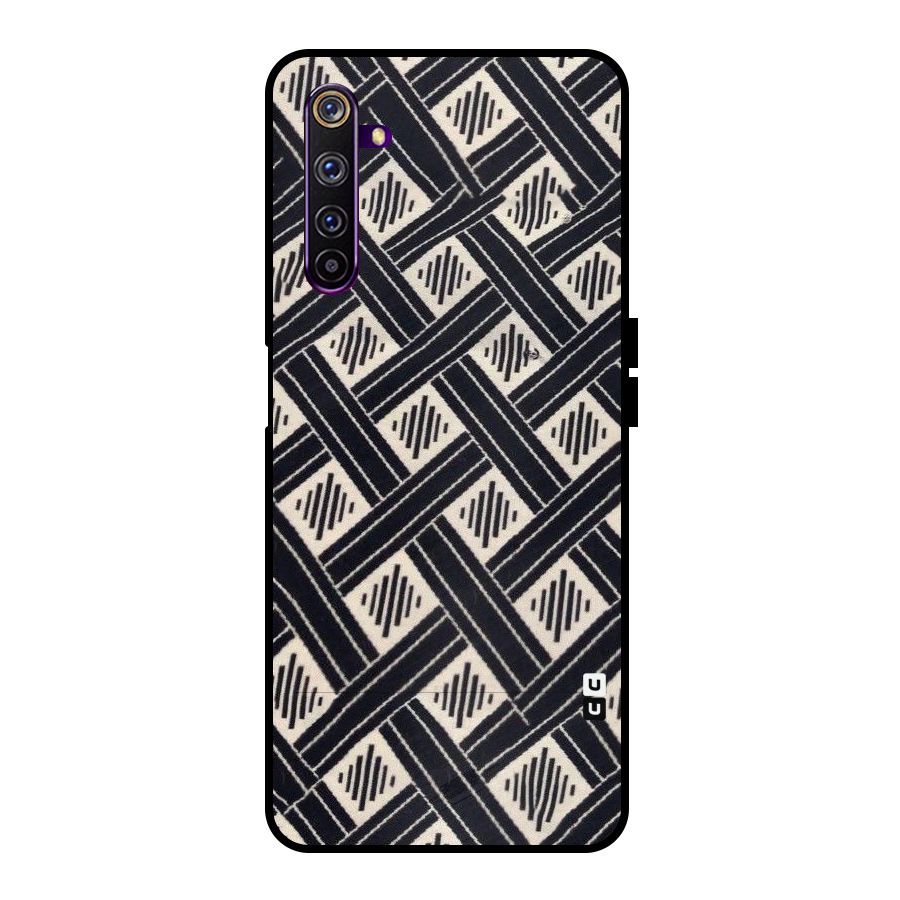 Black Beige Criscros Metal Back Case for Realme 6 Pro
