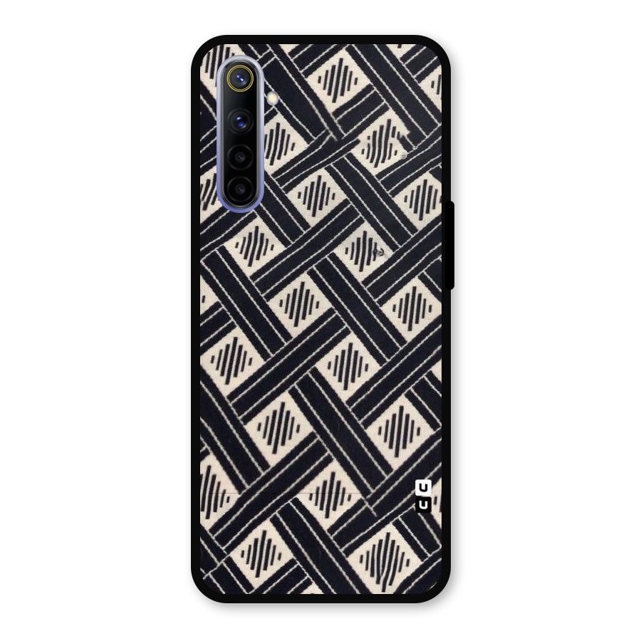 Black Beige Criscros Metal Back Case for Realme 6i