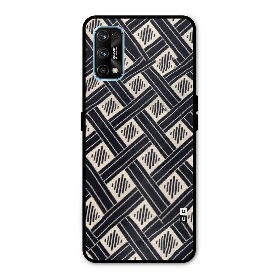 Black Beige Criscros Metal Back Case for Realme 7 Pro